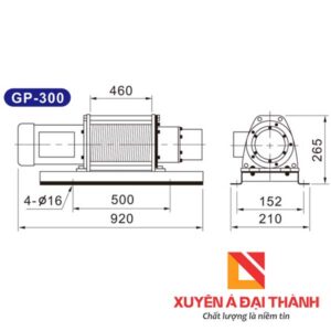 Thông số kĩ thuật tời điện Kio 300kg thang tải hàng