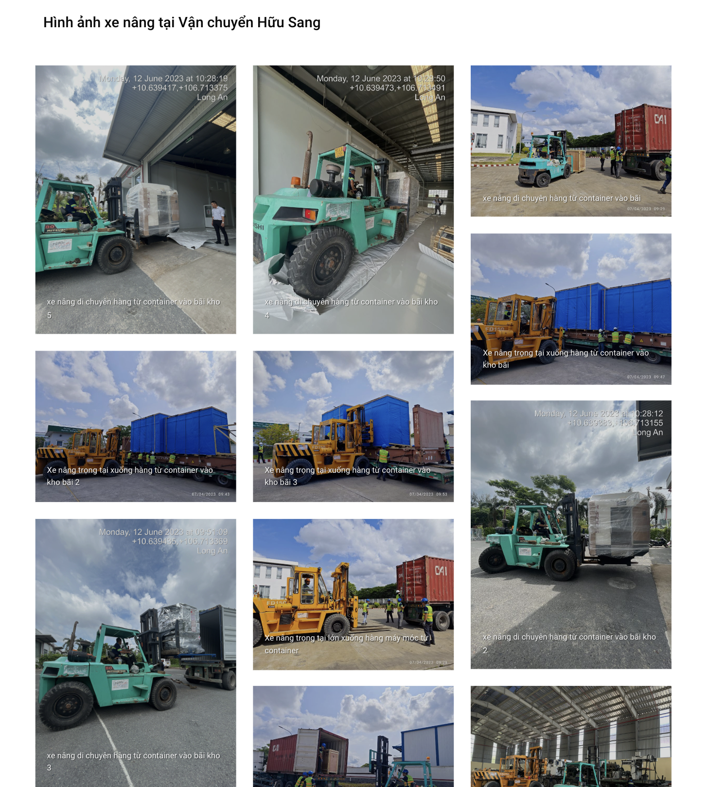 Hình ảnh xe nâng Vận chuyển hữu sang