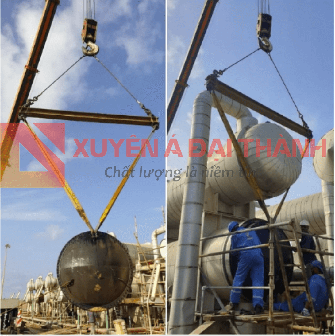 Bộ cáp thép bấm chì được sử dụng để nâng các hàng hoá có tải trọng lớn