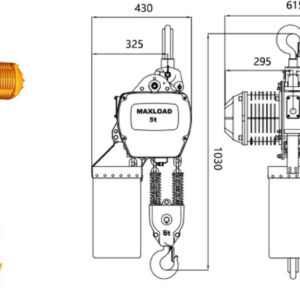 Mô phỏng palang xích điện 5 tấn