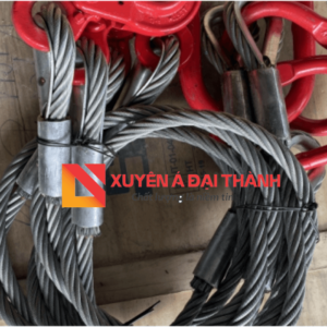 Sling cáp thép 2 chân kèm móc cẩu mắt