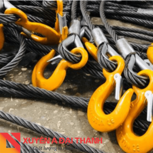 Sling cáp thép 4 chân kèm móc cẩu