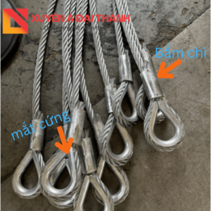 Cáp thép chầu bấm chì mắt cứng