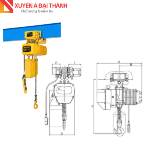 Pa Lăng Xích Điện 500kg Di Chuyển