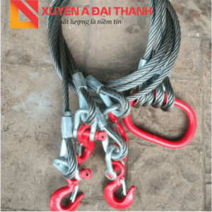 Sling cáp thép 4 chân mắt mềm