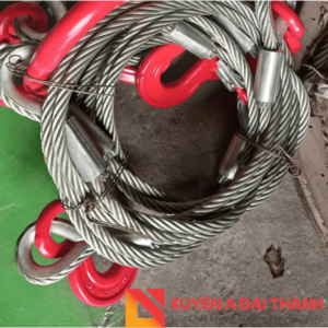 Cáp thép chầu bấm chì 2 chân