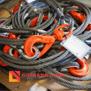Sling cáp thép kèm móc cẩu