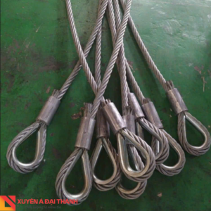 Sling cáp thép kẹp chì bấm 2 mắt cứng