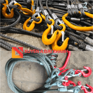 Cáp thép cẩu hàng kèm vòng khuyên đơn bấm chì mắt cứng