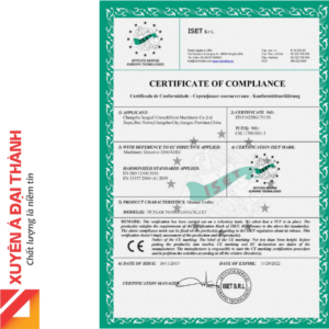 Chứng nhận đạt được