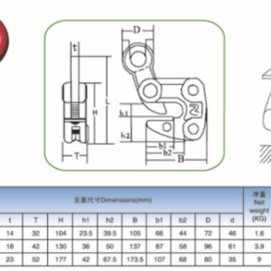 Thông Số Kĩ Thuật Kẹp Nâng Tấm Thép Loại HLC