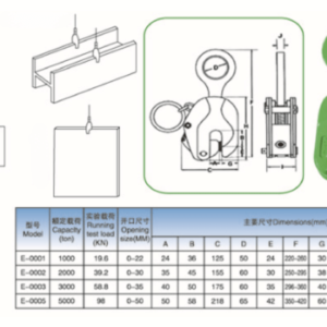 Thông Số Kỹ Thuật Kẹp Nâng Tấm Thép Thẳng Đứng KAWASAKI