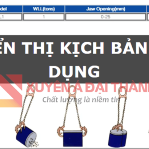 Thông số kỹ thuật Kẹp nâng thùng phuy 1 tấn