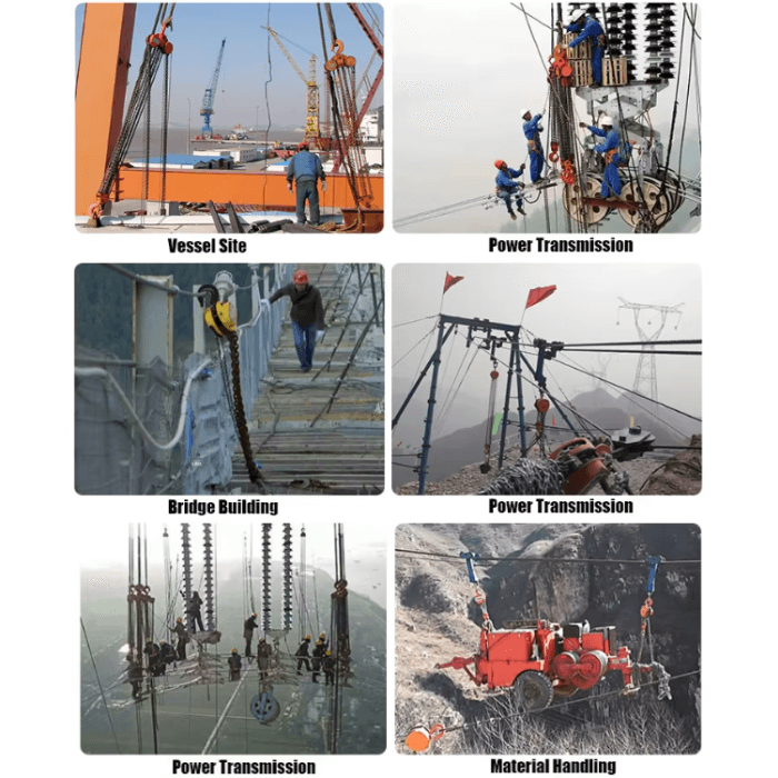Ứng dụng pa lăng xích kéo tay
