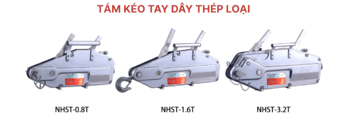 Các tải trọng phổ biến của tời tirfor