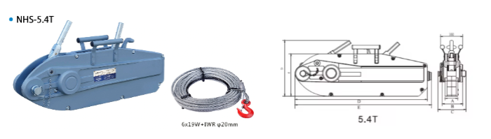 Tời kéo tay cáp Kawasaki 5,4T