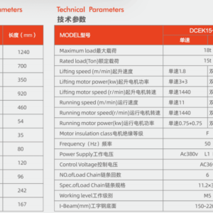 Pa Lăng Xích Điện 15 Tấn - Model DCER 15-06 - Kawasaki