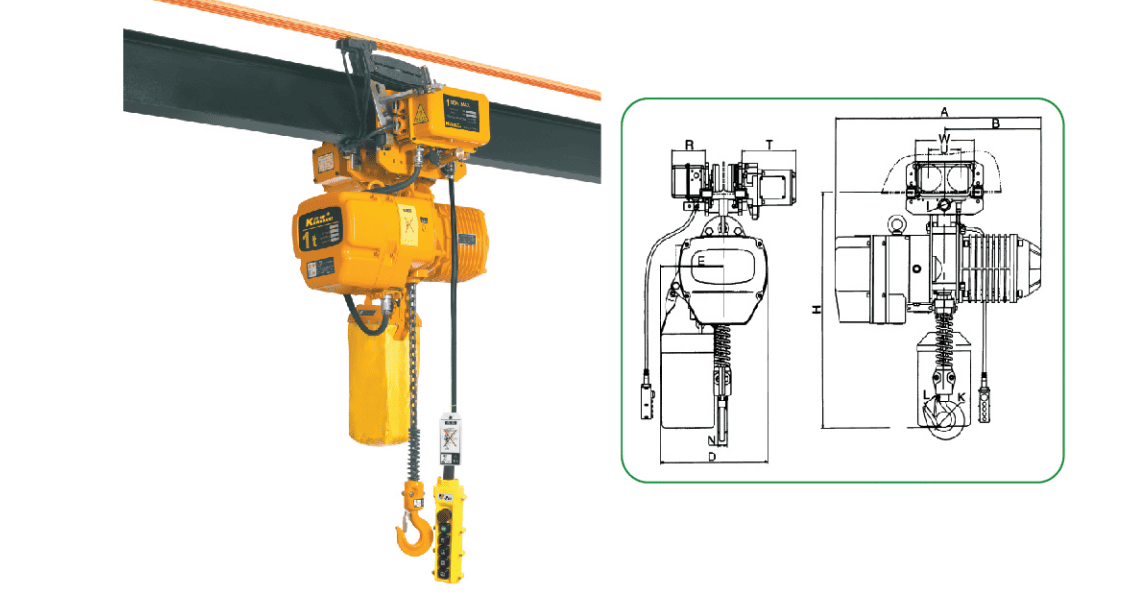 Palang Xích Điện - Model KKBB - 2 Tốc Độ - Kawasaki