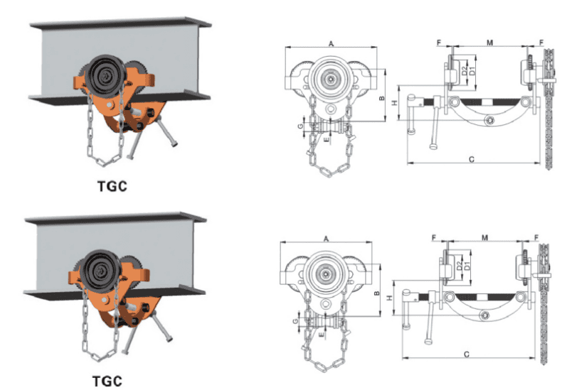 Cấu Tạo Xe Đẩy Tay Có Bánh Răng - Model TGC - Kawasaki