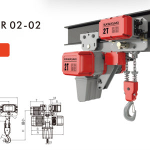 Palang Xích Điện Đầu Thấp - DCER02-02 -2 Tấn - Kawasaki