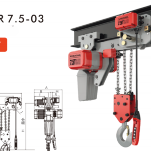 Palang Xích Điện Đầu Thấp - DCER7.5-03-7.5 Tấn- Kawasaki