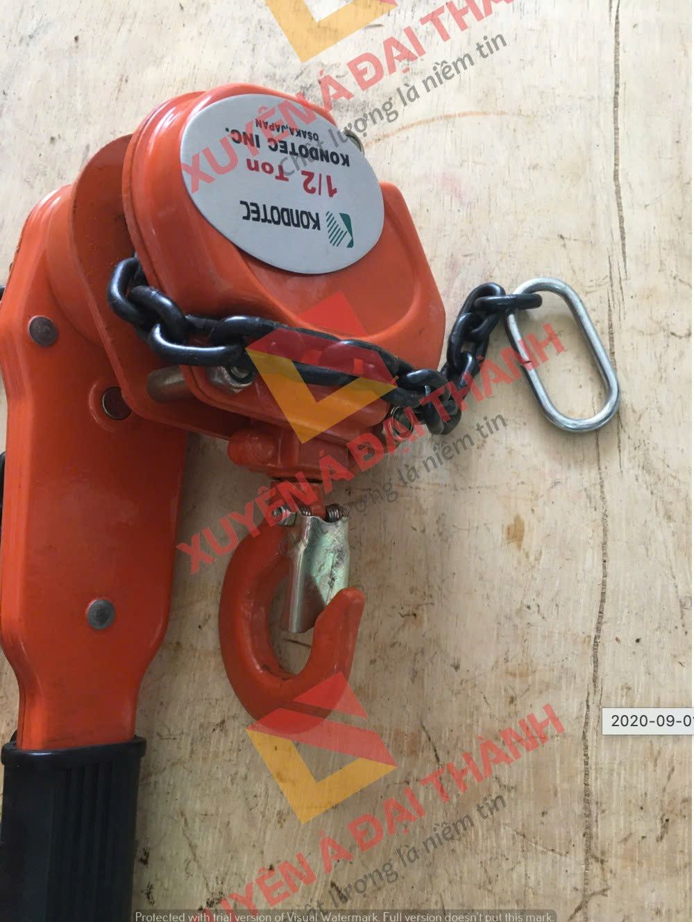 Cận cảnh palang xích lắc tay 500kg KONDOTEC 1/2 Ton